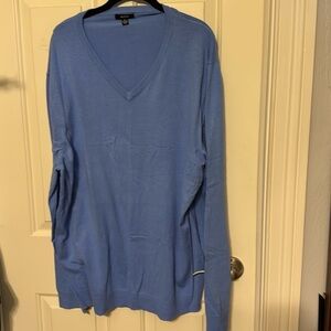 COPY - Alfani Mens Ceil Blue V Neck Pullover Sweater Long Sleeve Size XXL